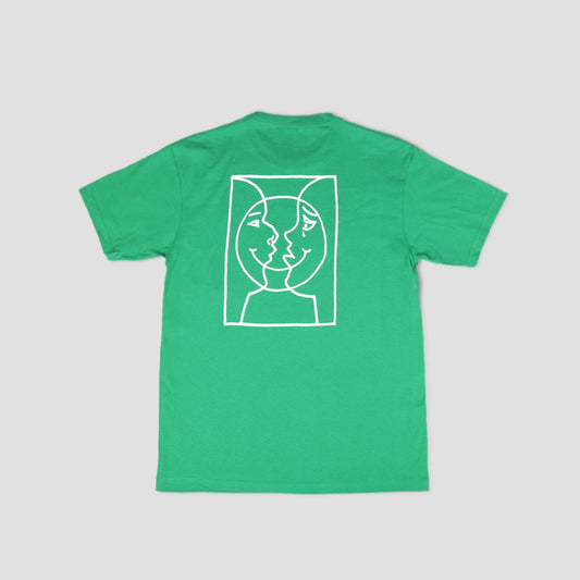 Krooked Moonsmile Raw T-Shirt Kelly Green / White