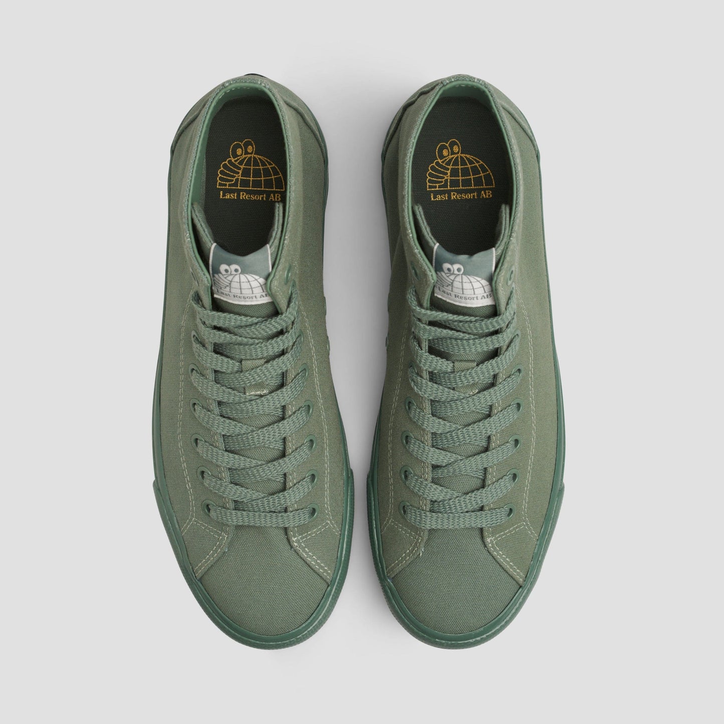 Last Resort AB VM003 Canvas HI Skate Shoes Full Spray Green