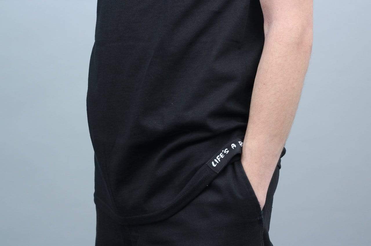 Life's A Beach Chest Logo T-Shirt Black / Black