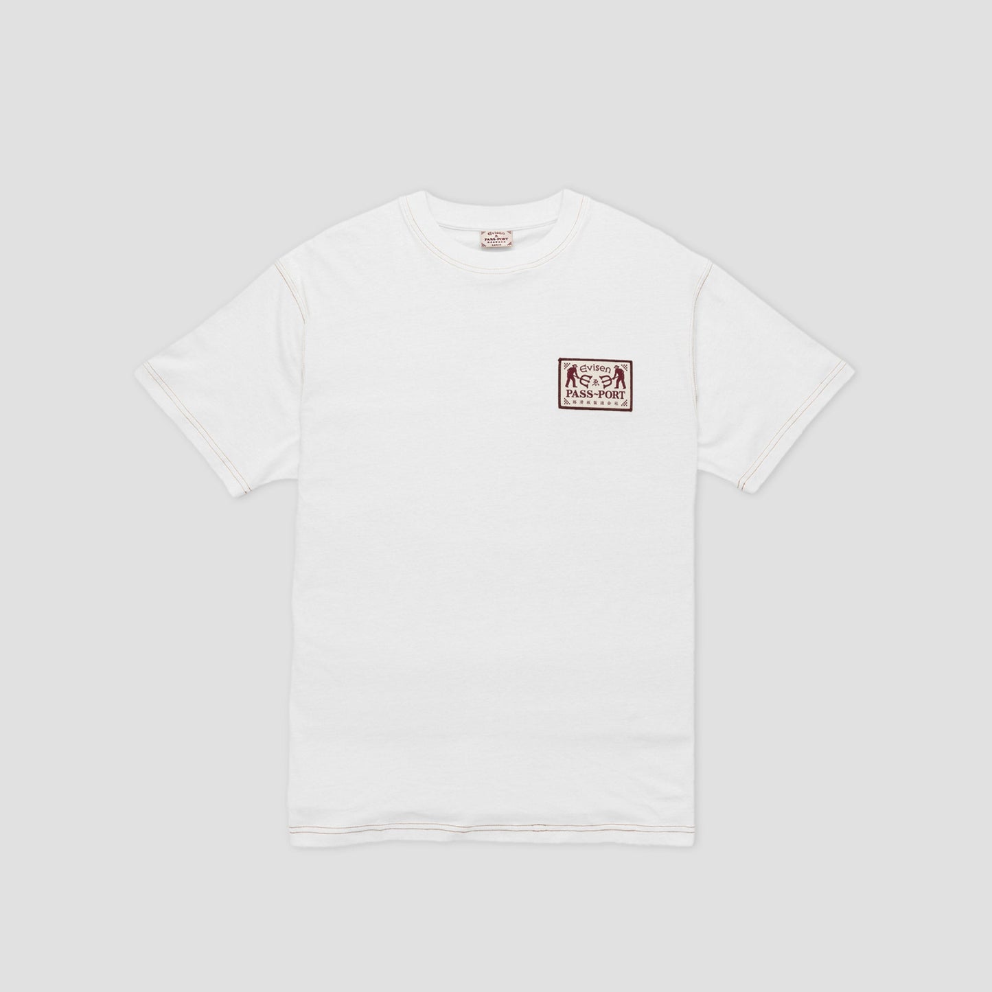 Passport X Evisen Logo Lock Up T-Shirt White