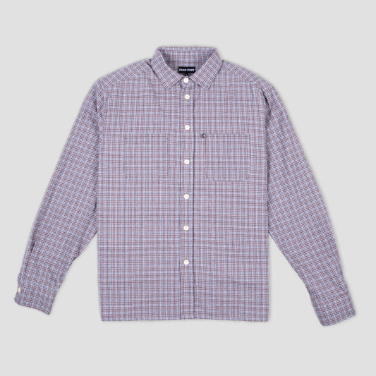 PassPort Workers Check Shirt Longsleeve Blue Heather