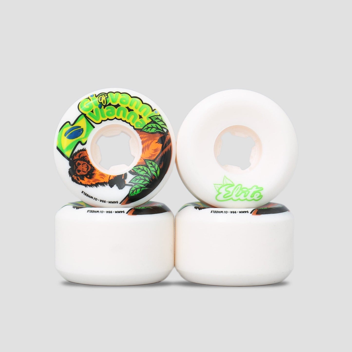 OJ 54mm 99A Vianna Tam Tam Elite Hardline Skateboard Wheels White