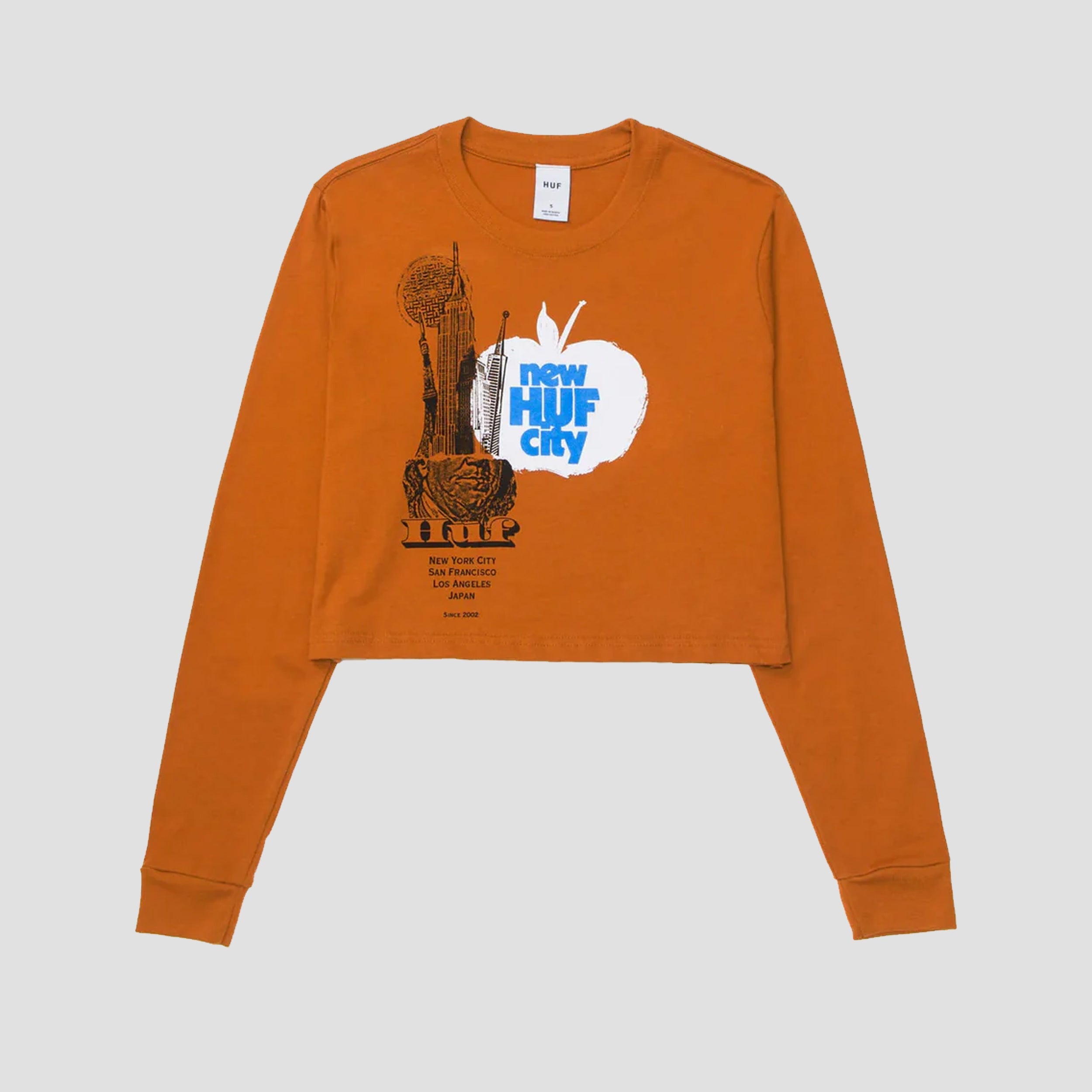 HUF The City Longsleeve Crop T-Shirt Orange