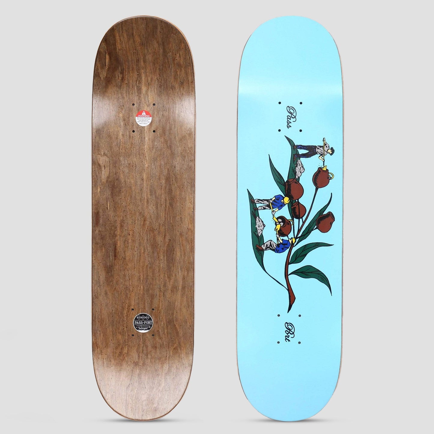 Passport 8.50 Mixer Working Floral Series Skateboard Deck Blue