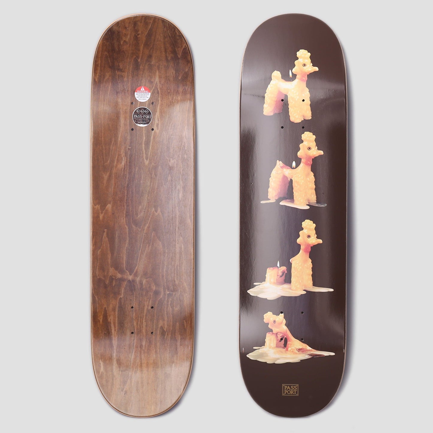 Passport 8.25 Poodle Candle Series Skateboard Deck Brown