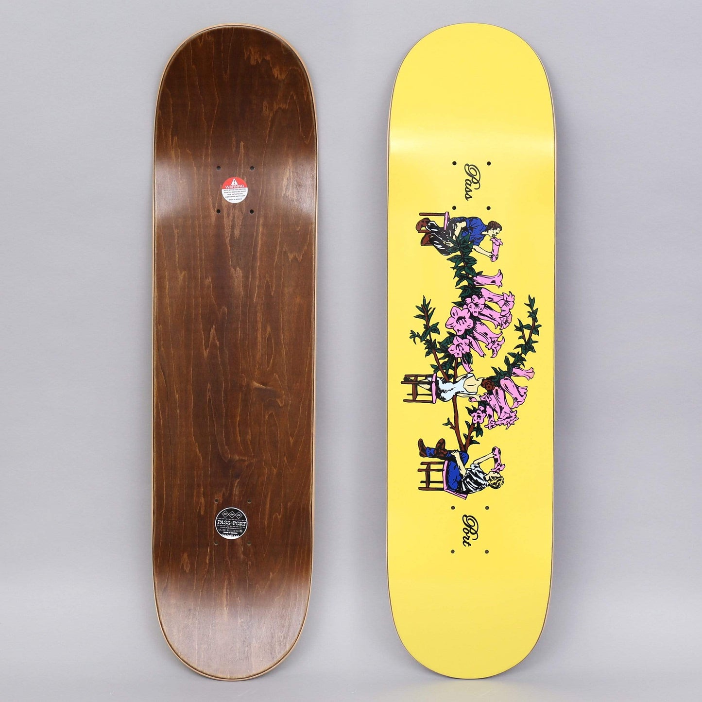 Passport 8 Bar Working Floral Series Skateboard Deck Yellow