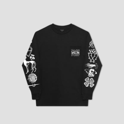 Passport Trinkets Pocket Long Sleeve T-Shirt Black