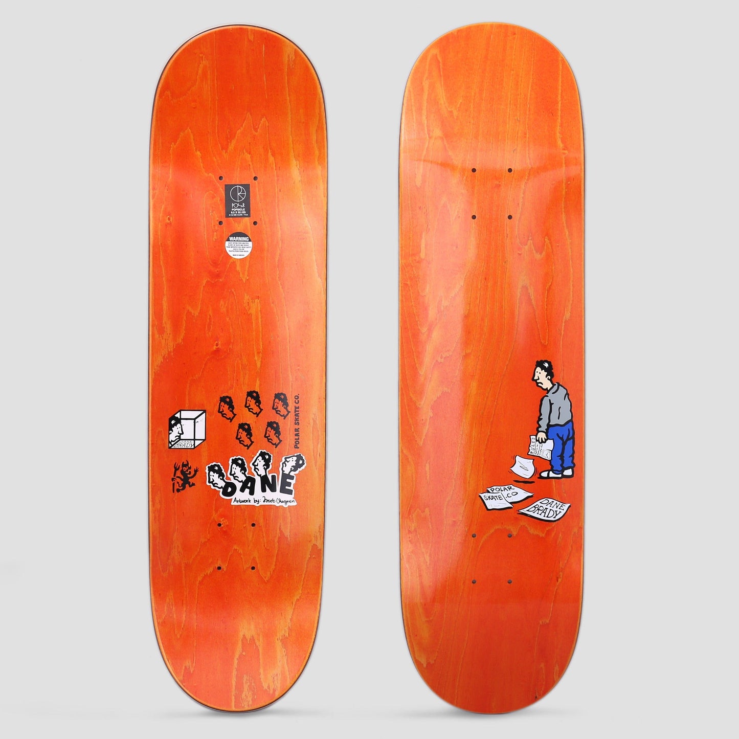 Polar 8.125 Dane Brady News Paper Skateboard Deck