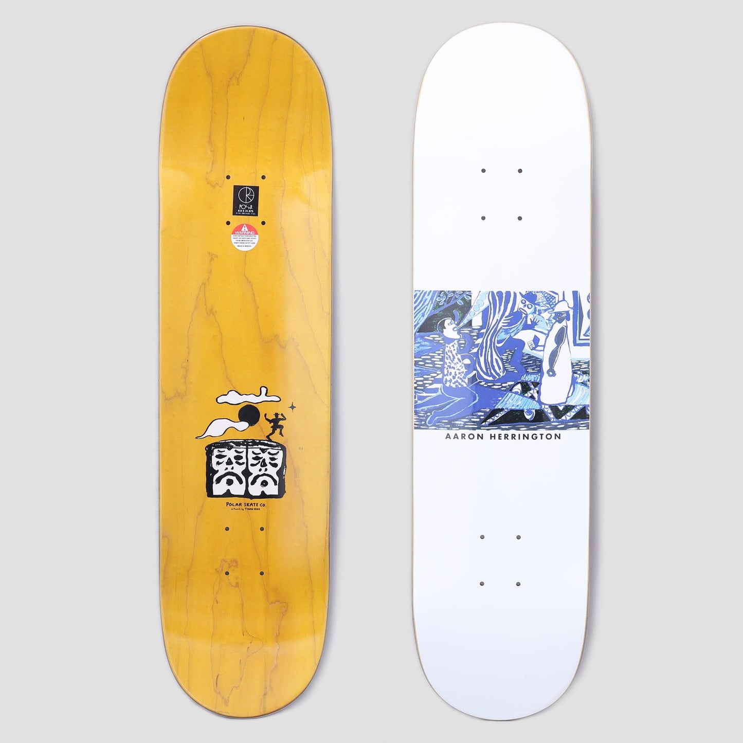 Polar 8.625 Aaron Herrington Serenade Skateboard Deck White