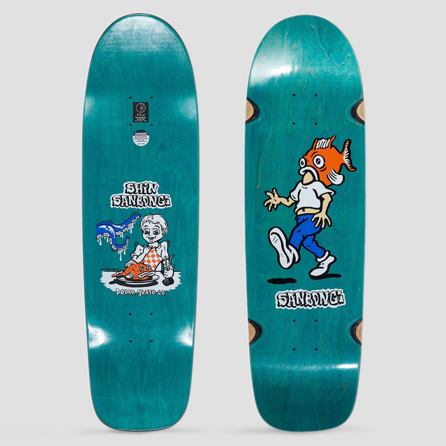 Polar 8.75 Surf Jr. Shin Sanbongi Fish Head Skateboard Deck Wheel Wells