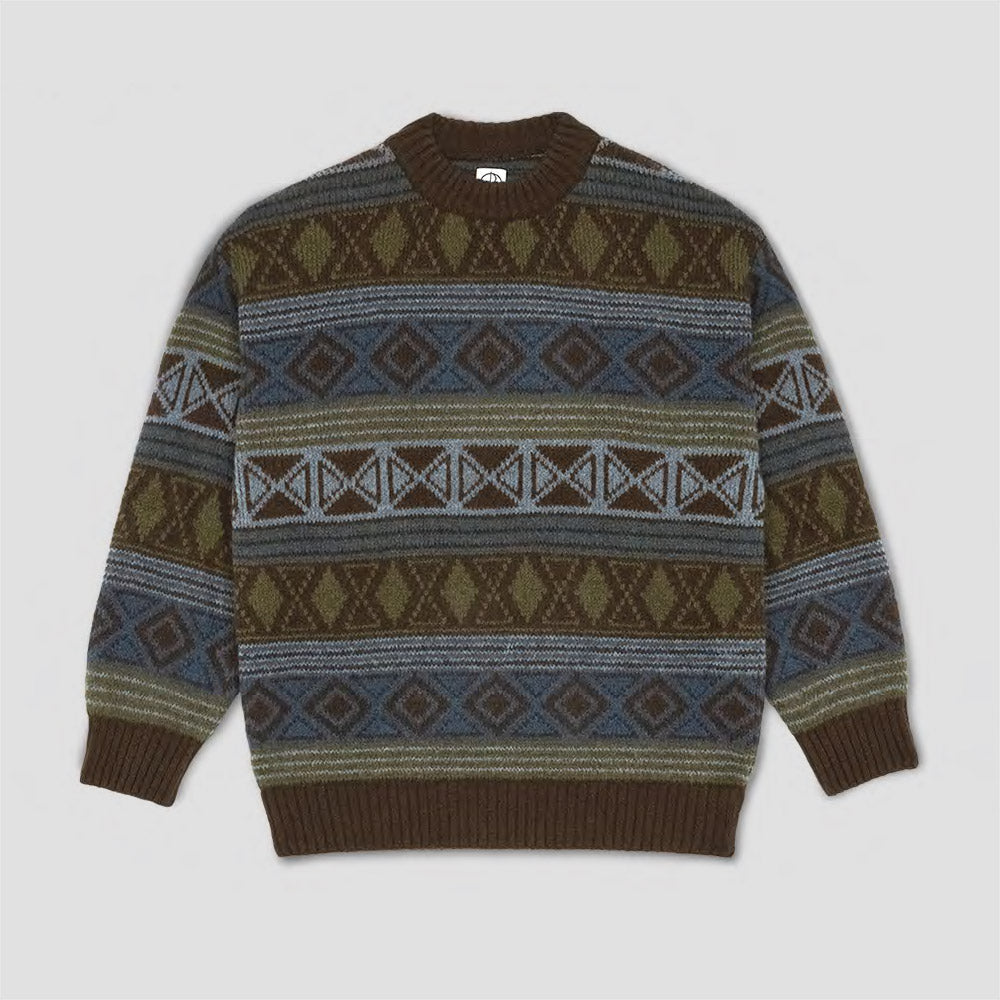 Polar George Sweater Crew Blue / Green