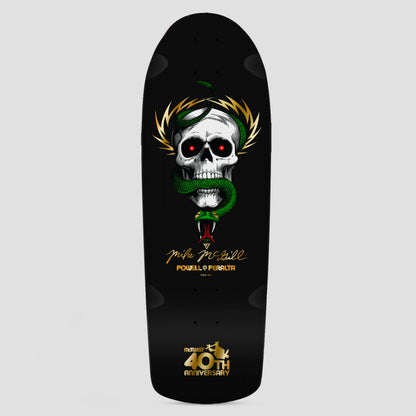 Powell Peralta 10.0 Mike McGill 40th Anniversary Skull And Snake Reissue Skateboard Deck Black