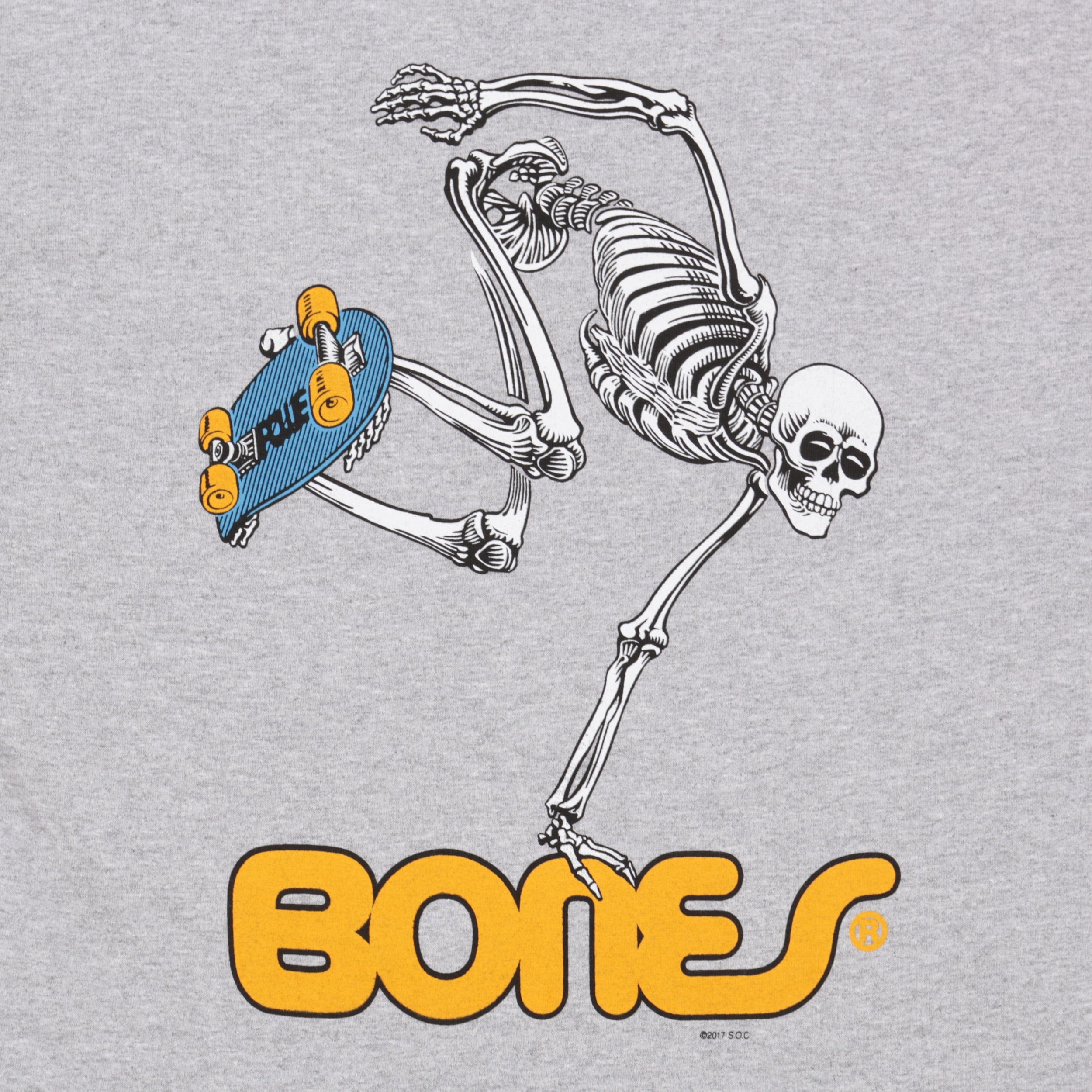 Powell Peralta Skateboard Skeleton T-Shirt Grey