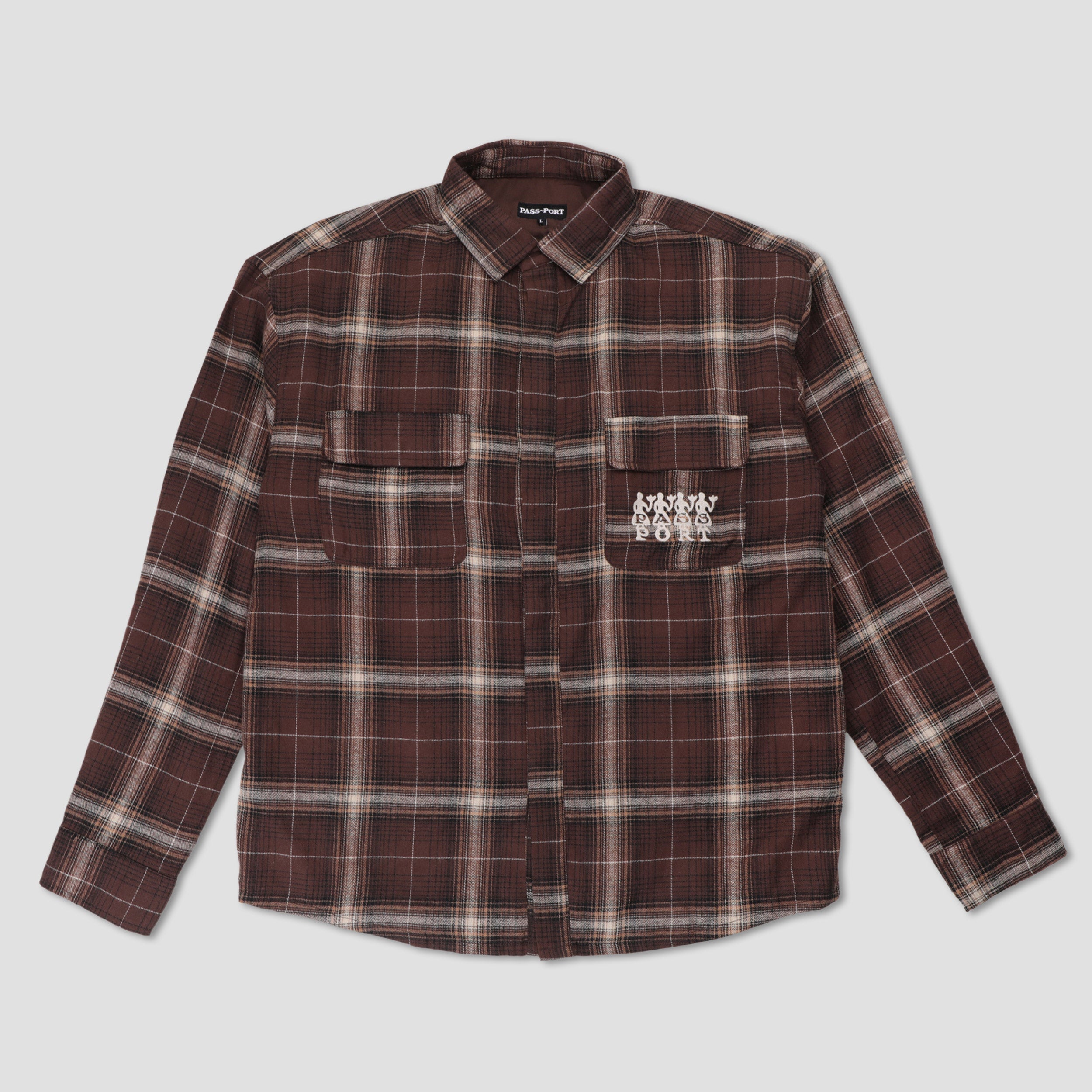 Passport 4 Flowers Flannel Shirt Vineyard Shirt Brown