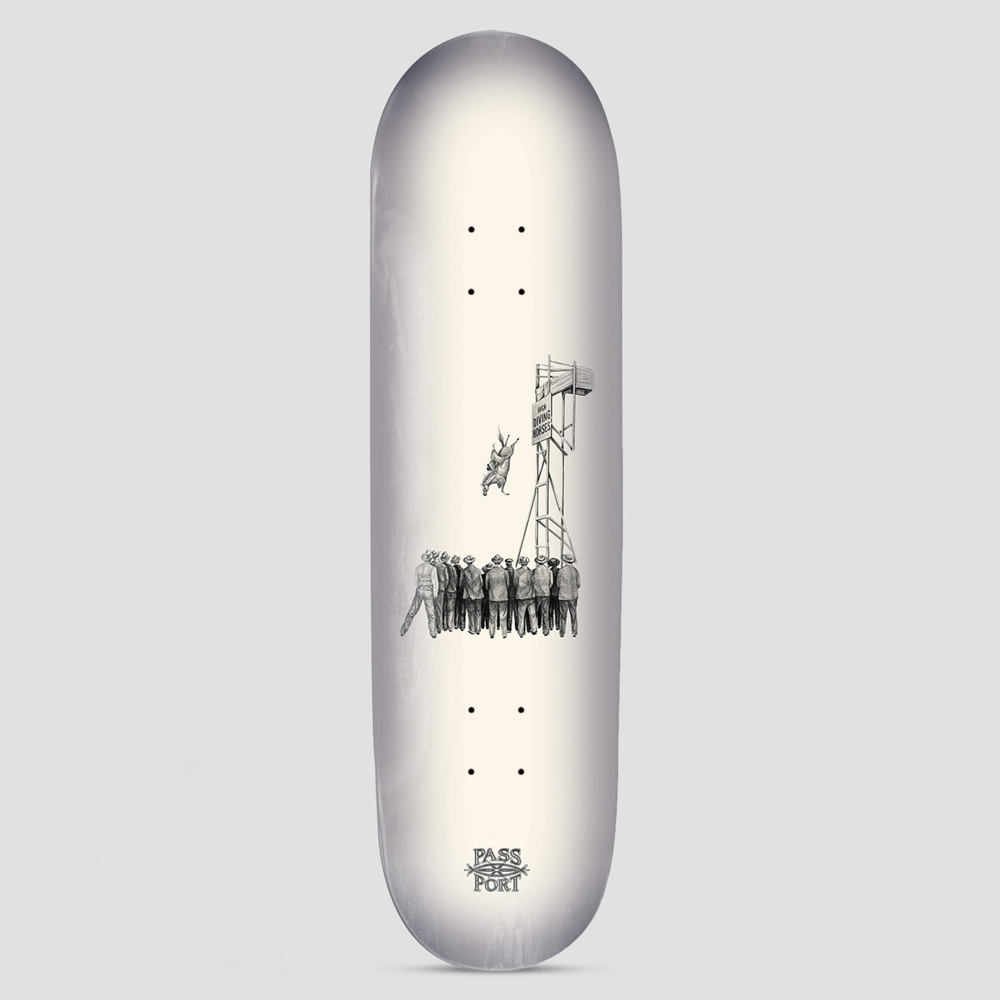 Passport 8.125 Horses By Jesse Olsen High Diver Skateboard Deck Silver