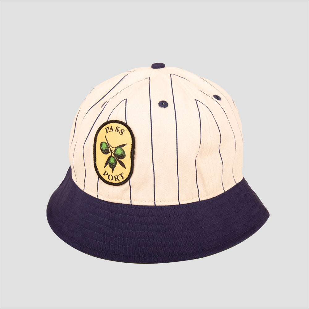 PassPort Olive Stripe 6 Panel Bucket Cap Navy