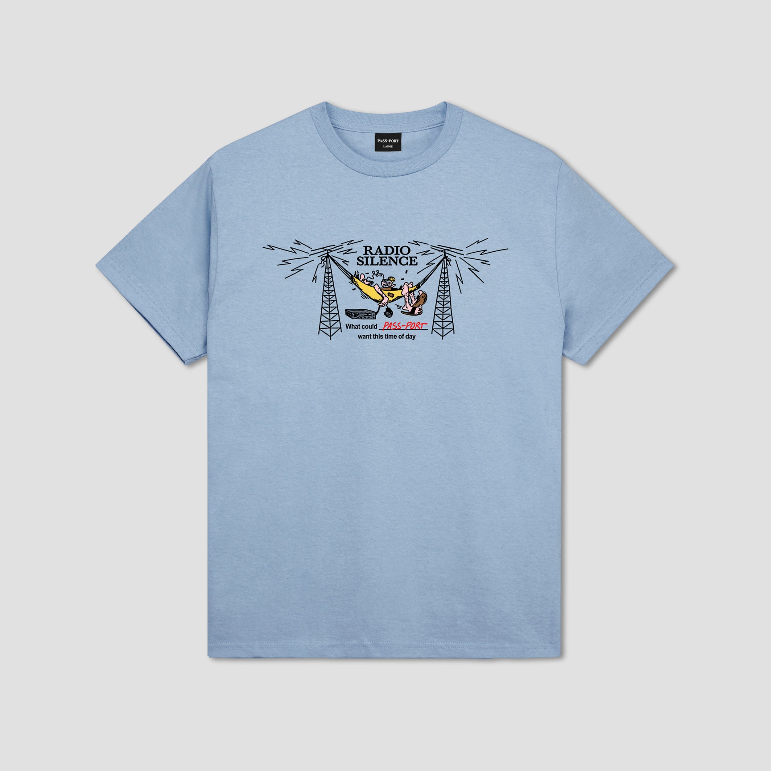 Passport Radio Silence T-Shirt Stonewash Blue