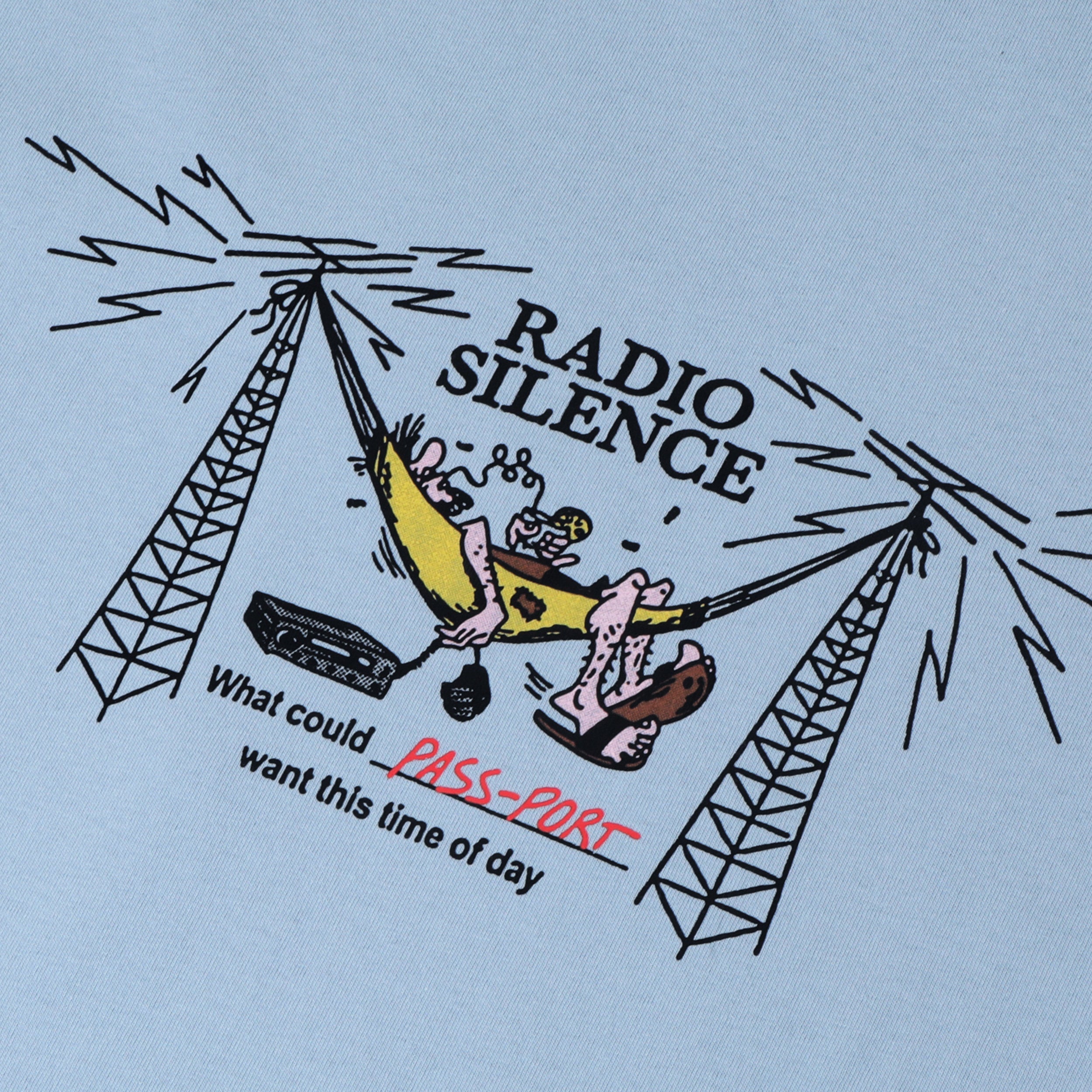 Passport Radio Silence T-Shirt Stonewash Blue