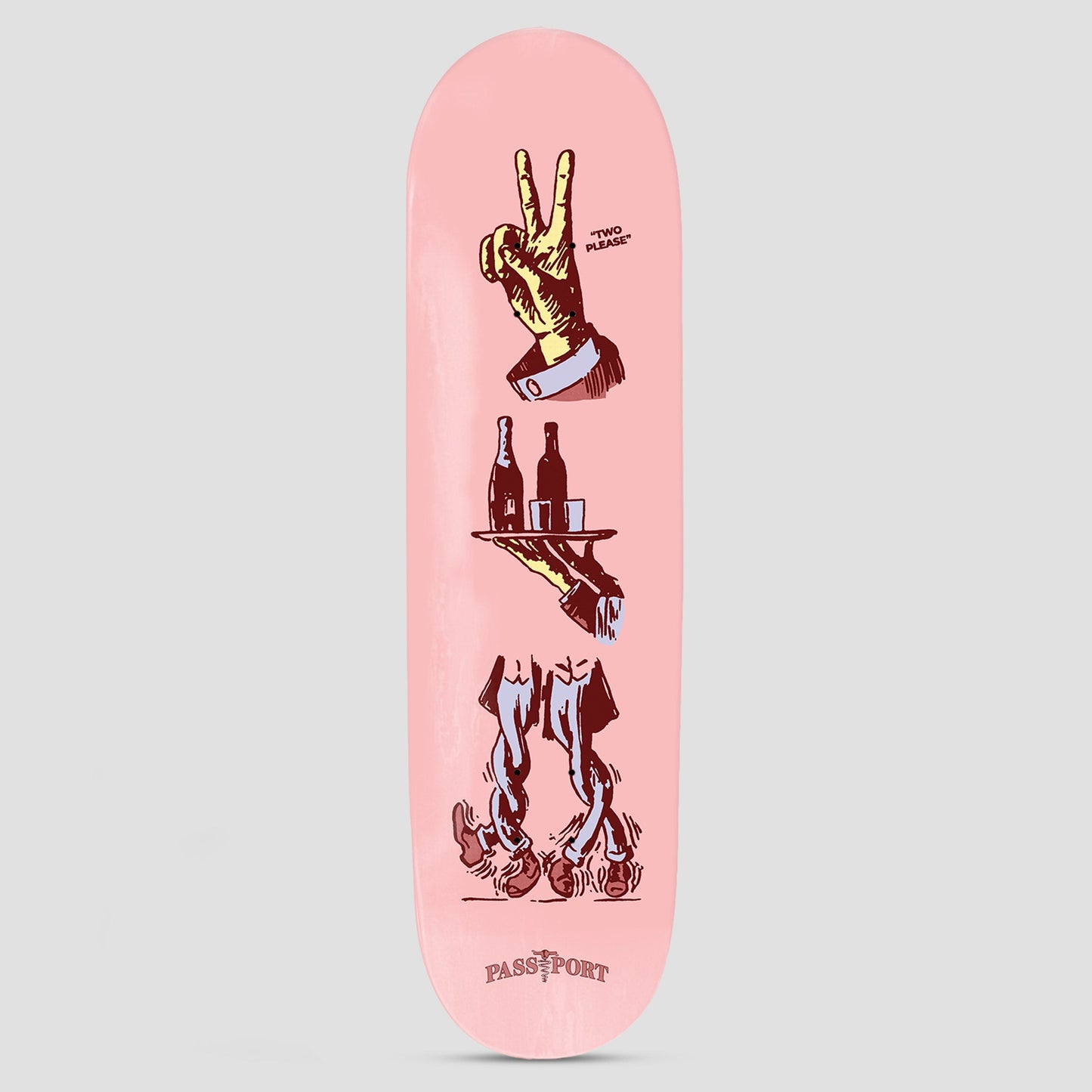 Passport 8.38 Spin Me Round Two Please Skateboard Deck Peach