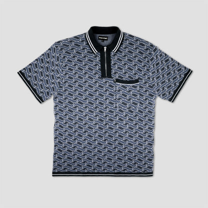 PassPort Stacked Tilde Polo S/S Knit Navy