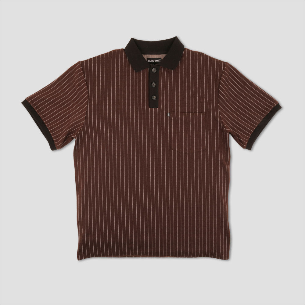 PassPort Stripe Polo Shortsleeve Brown