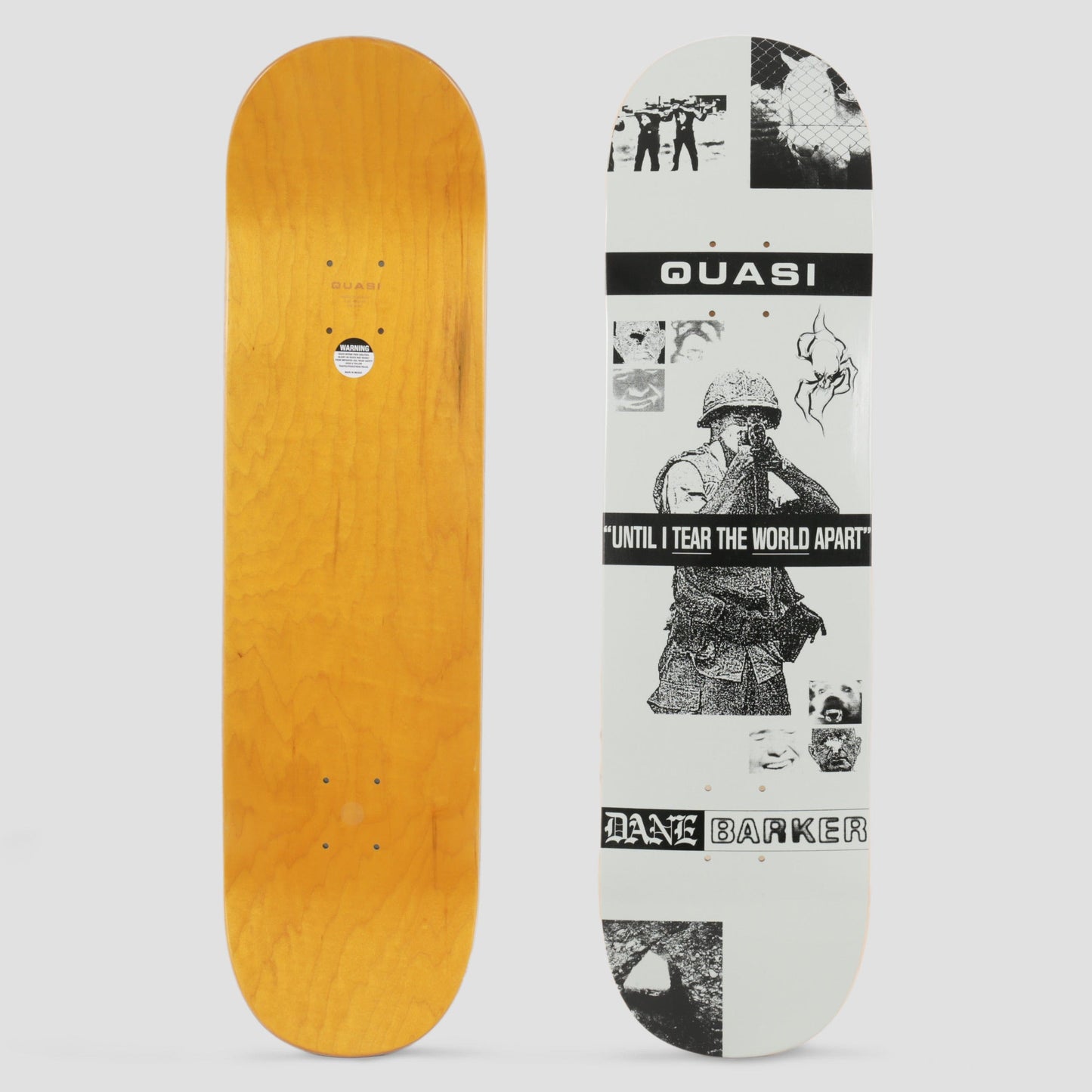 Quasi 8.25 Barker Enemy Skateboard Deck Grey