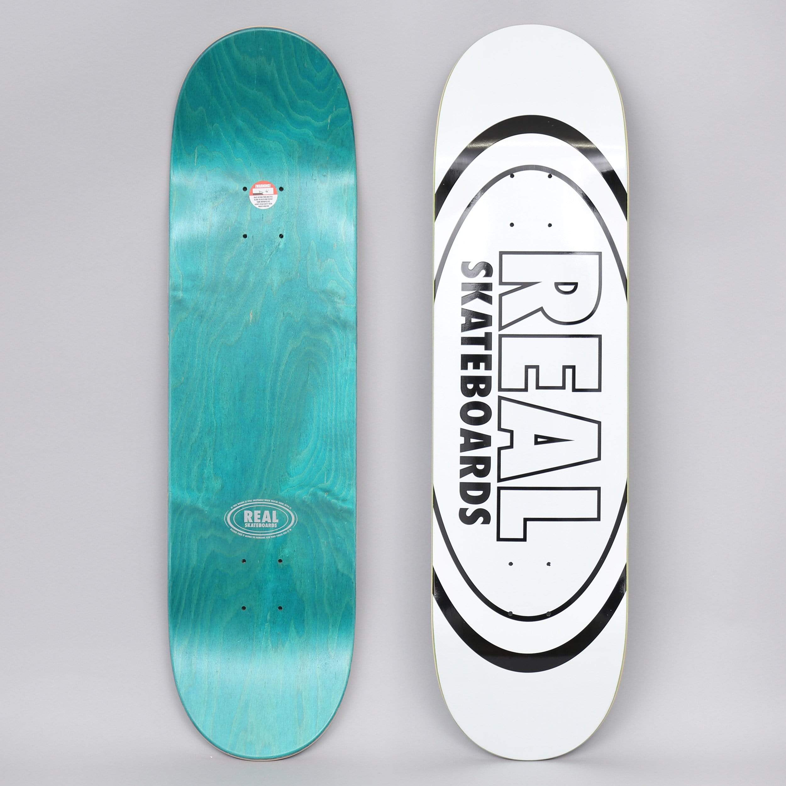 Real 8.38 Classic Oval Skateboard Deck White