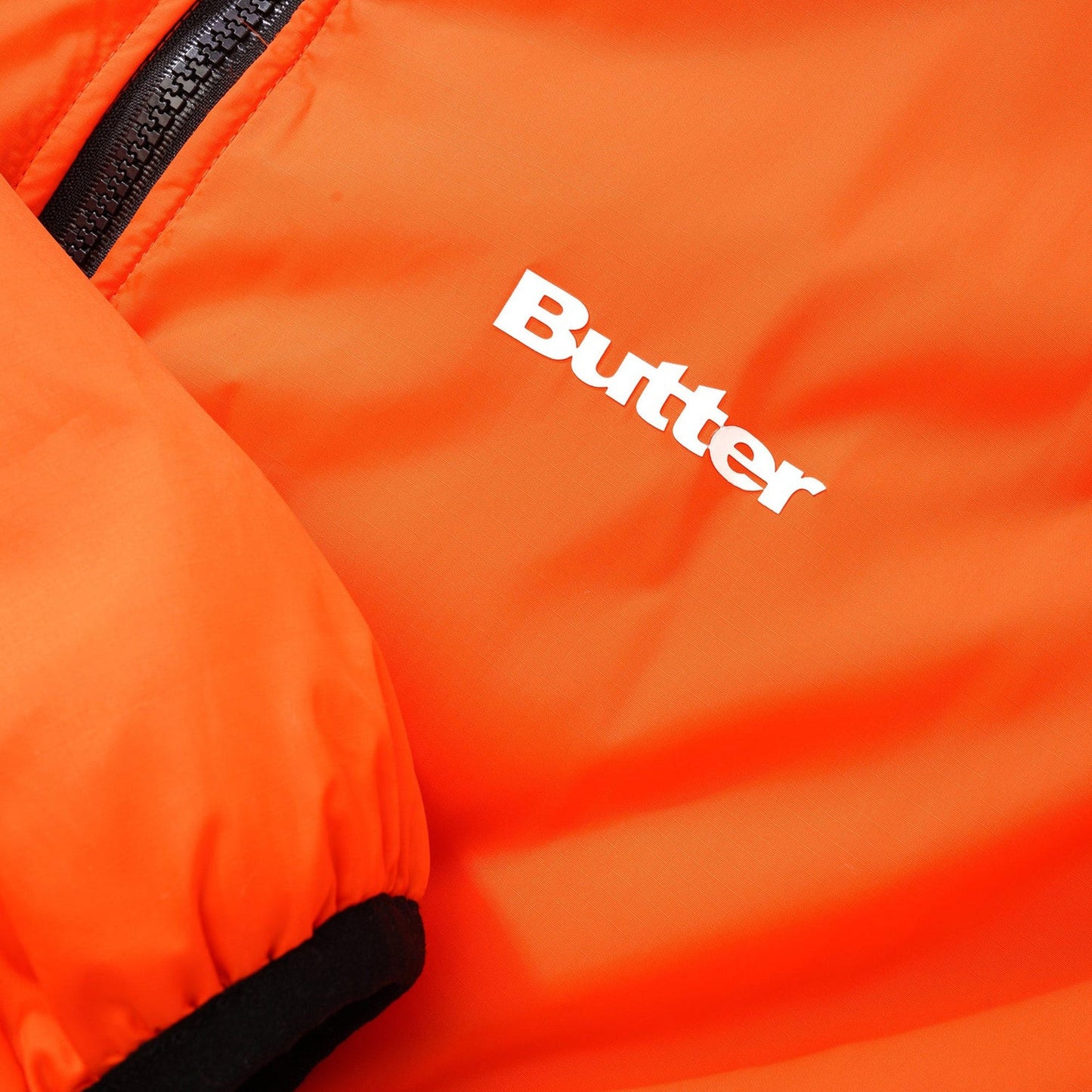 Butter Goods Reversible Plaid Puffer Jacket White / Orange