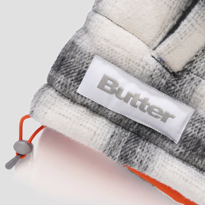 Butter Goods Reversible Plaid Puffer Jacket White / Orange