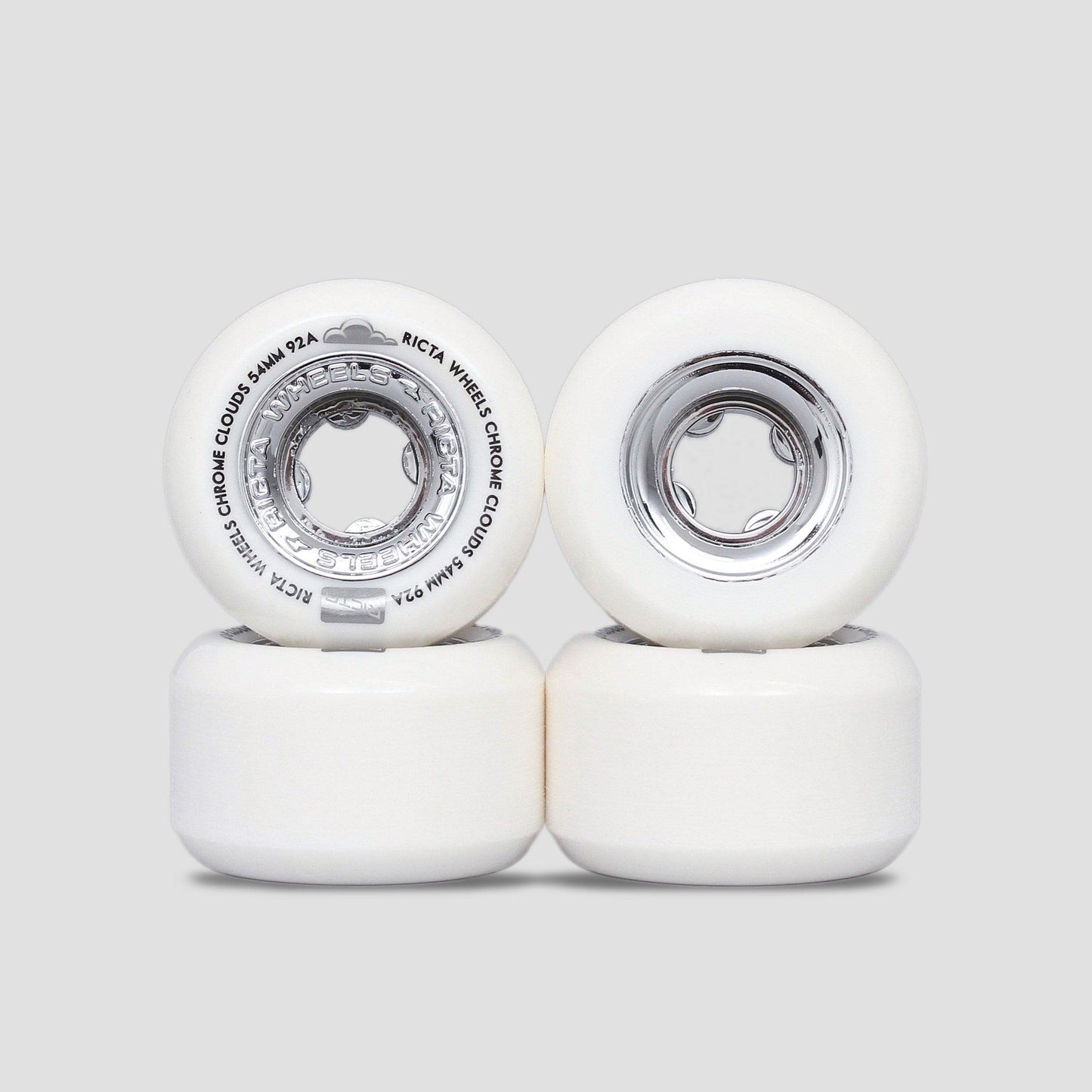 Ricta 54mm 92A Chrome Clouds Skateboard Wheels White / Black