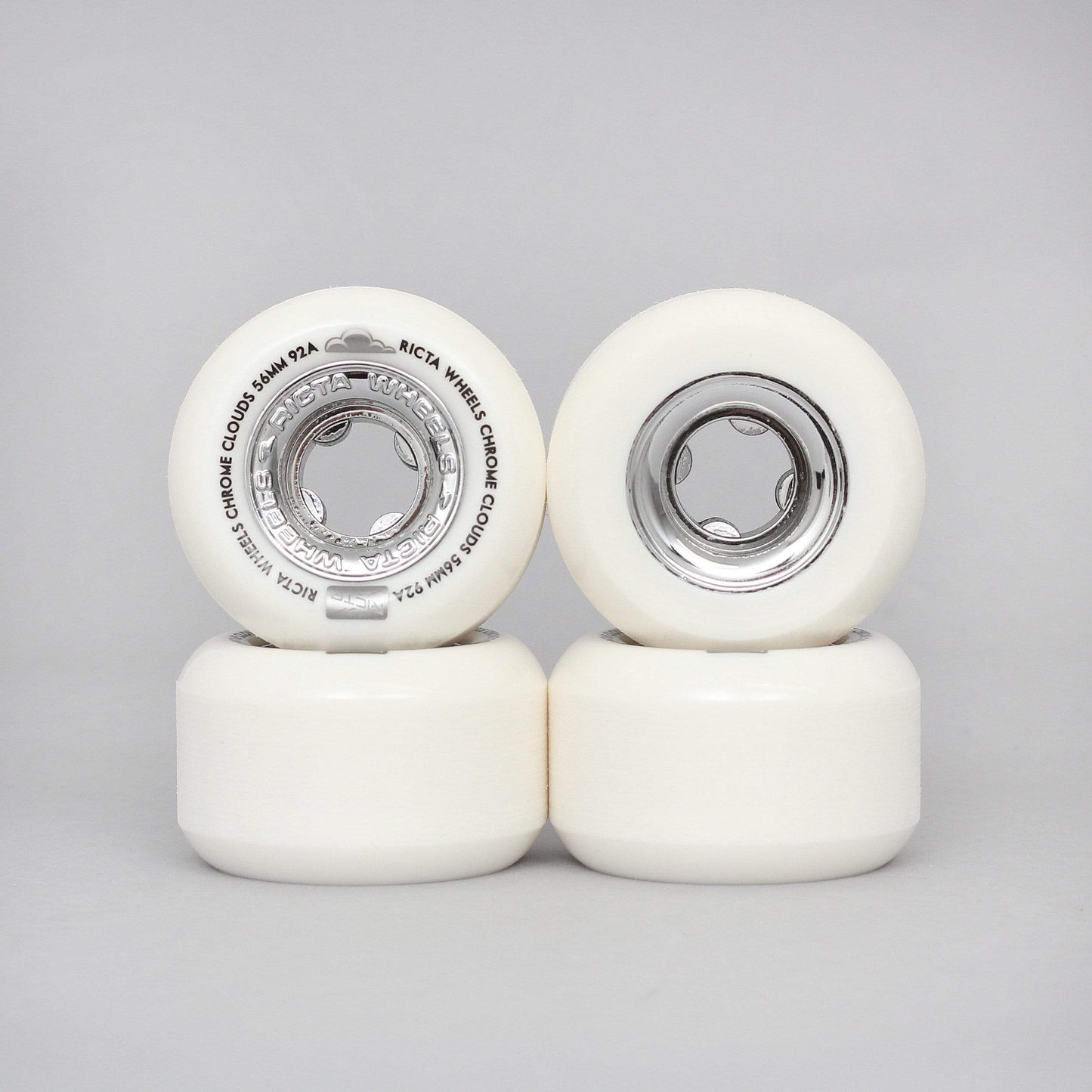 Ricta 56mm 92A Chrome Clouds Skateboard Wheels White / Black