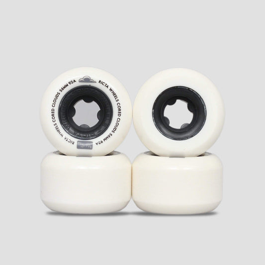 Ricta 56mm 92A Cored Clouds Skateboard Wheels White / Black