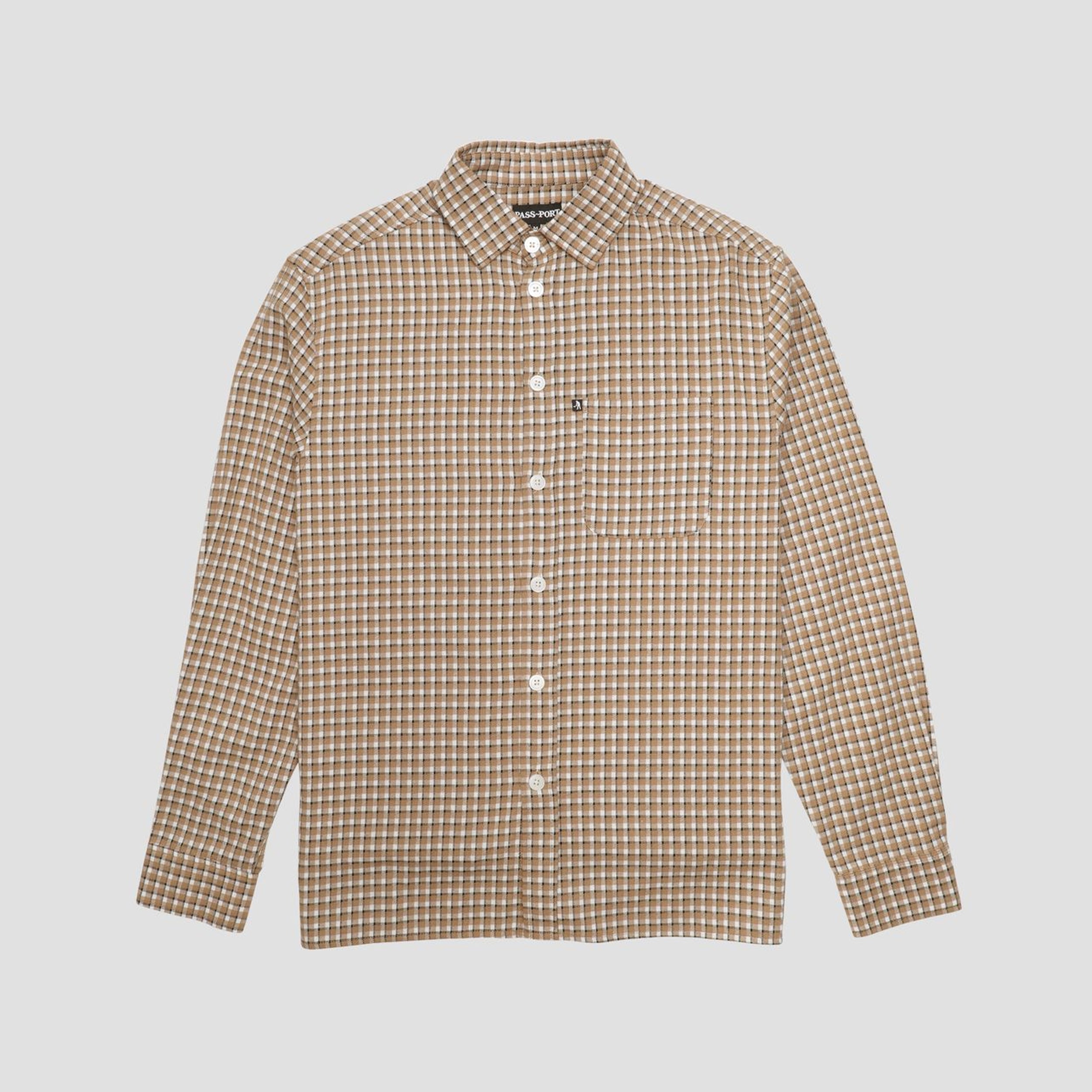 Passport Workers Check Shirt Longsleeve Sand