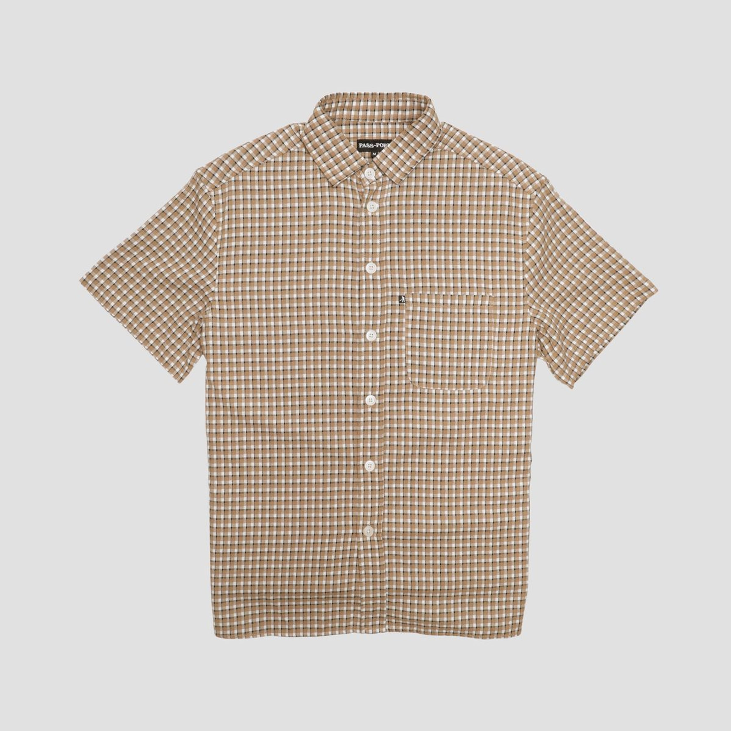 Passport Workers Check Shirt Shortsleeve Sand
