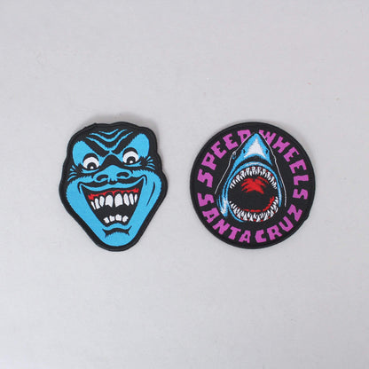 Santa Cruz Speed Wheels Shark 2 Pack Patch Blue / Purple