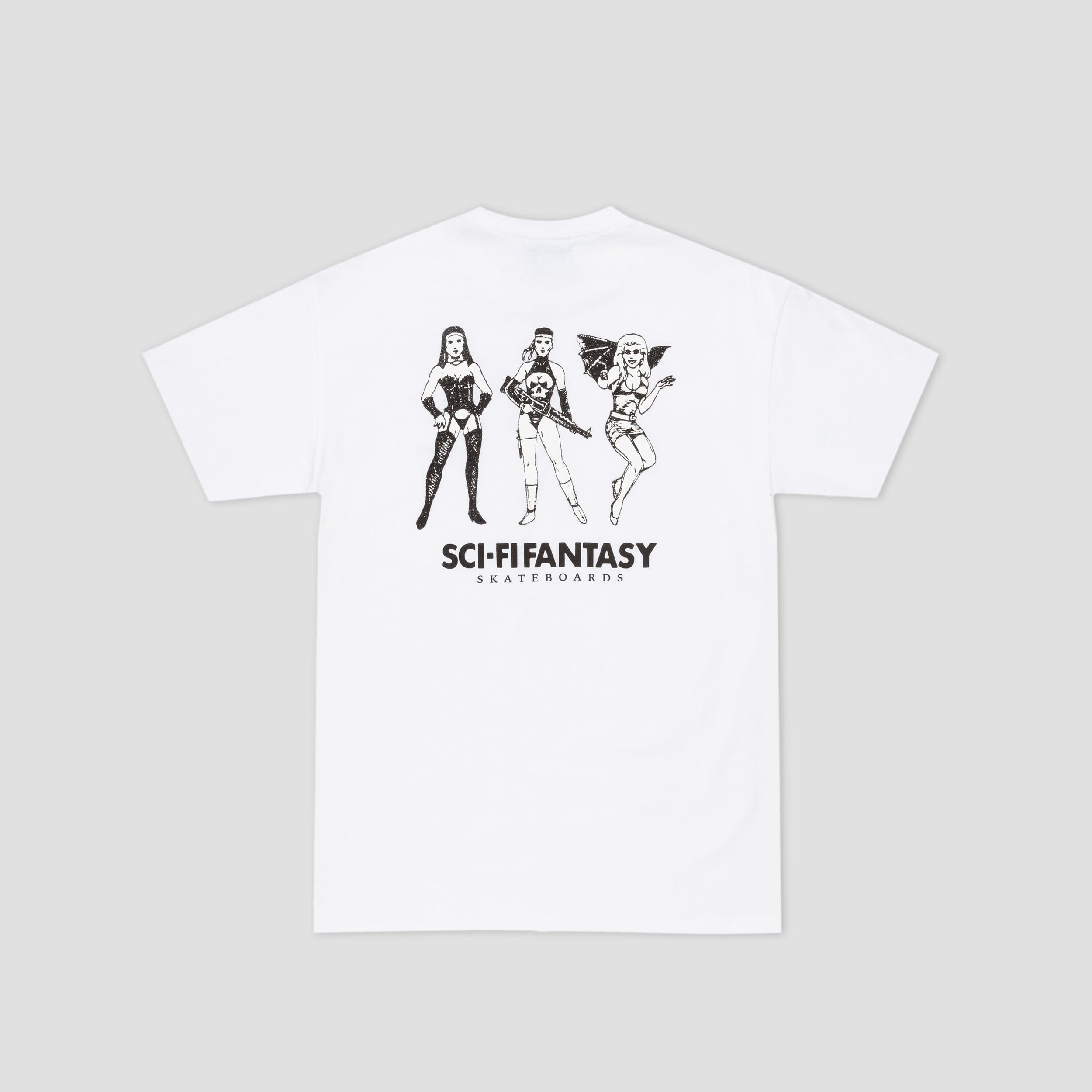 Sci-Fi Fantasy Macho Girls T-Shirt White
