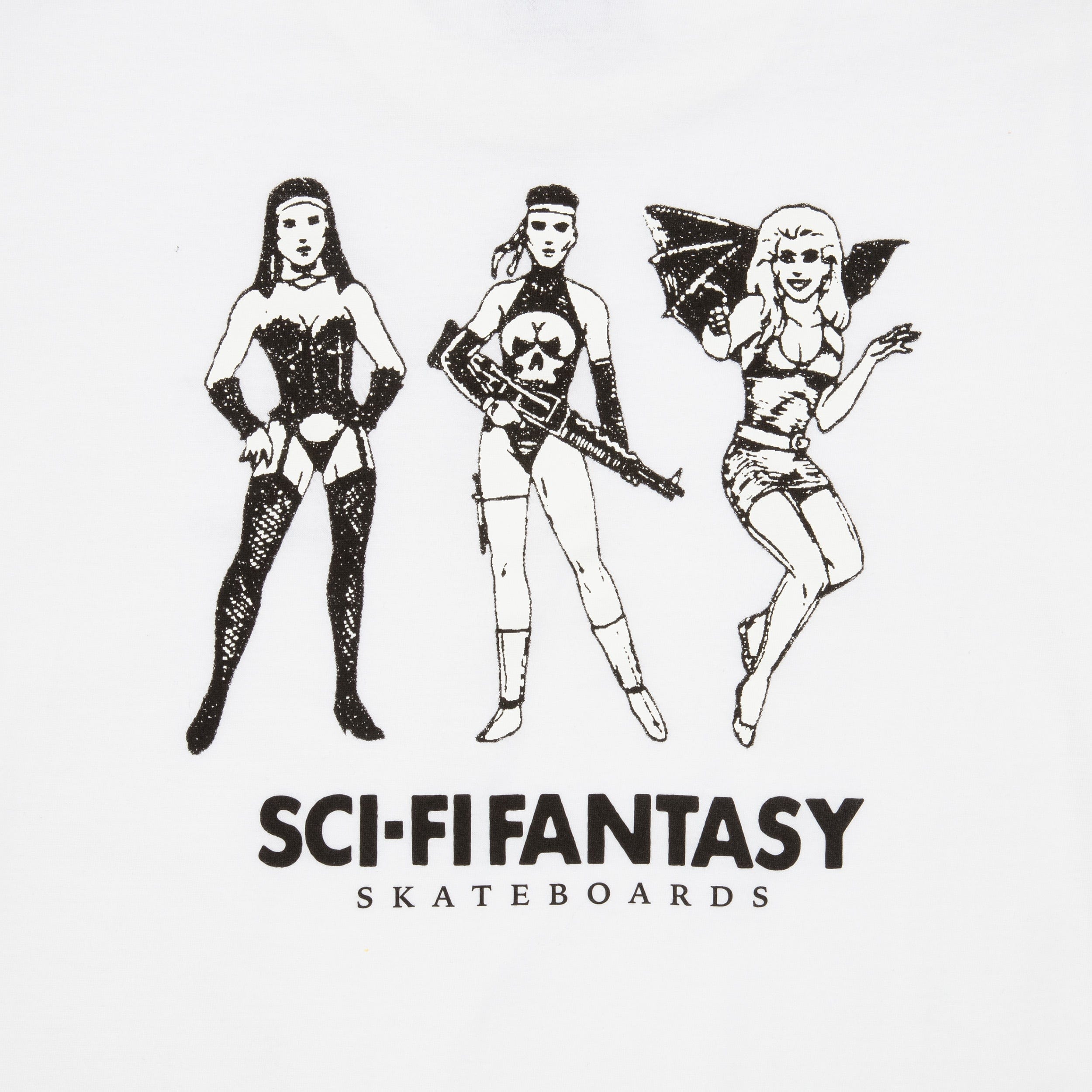 Sci-Fi Fantasy Macho Girls T-Shirt White