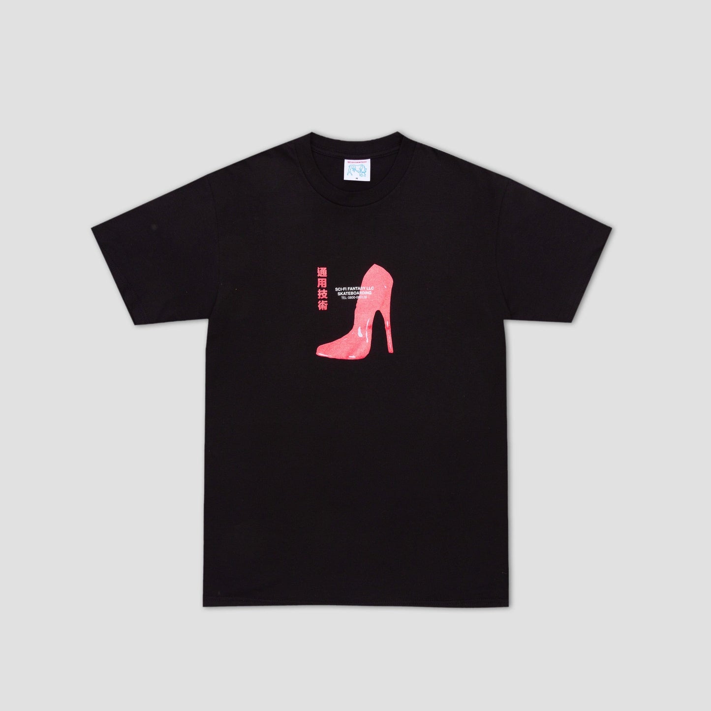 Sci-Fi Fantasy Red Shoe T-Shirt Black