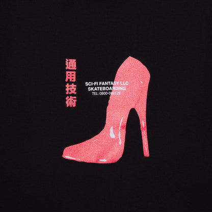 Sci-Fi Fantasy Red Shoe T-Shirt Black