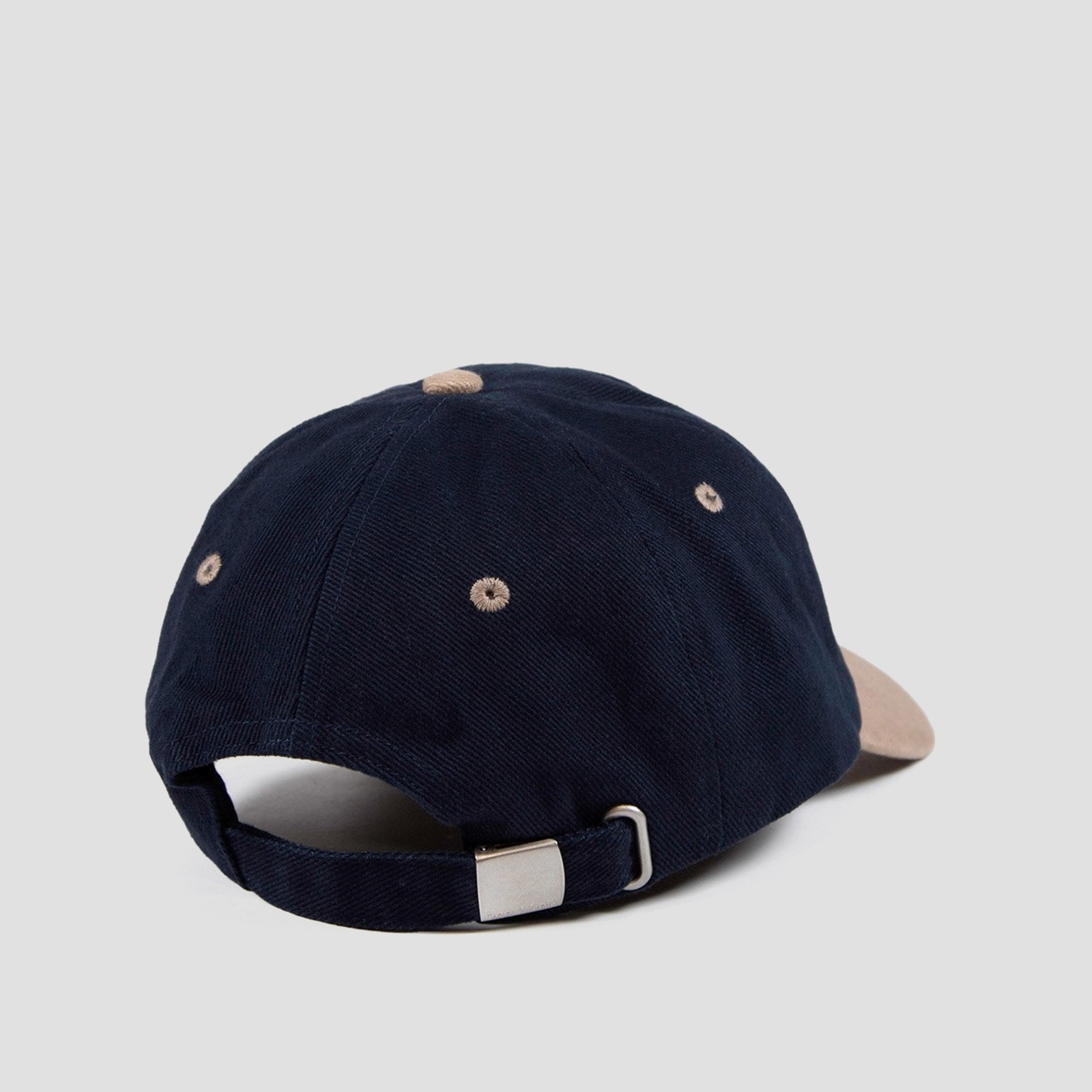Short Straw Logo Cap Navy Taupe