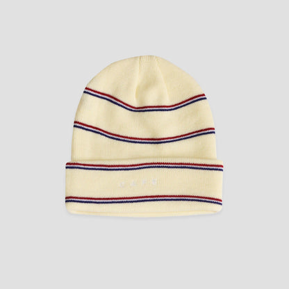 Skateboard Cafe Stripe Fold Beanie Cream