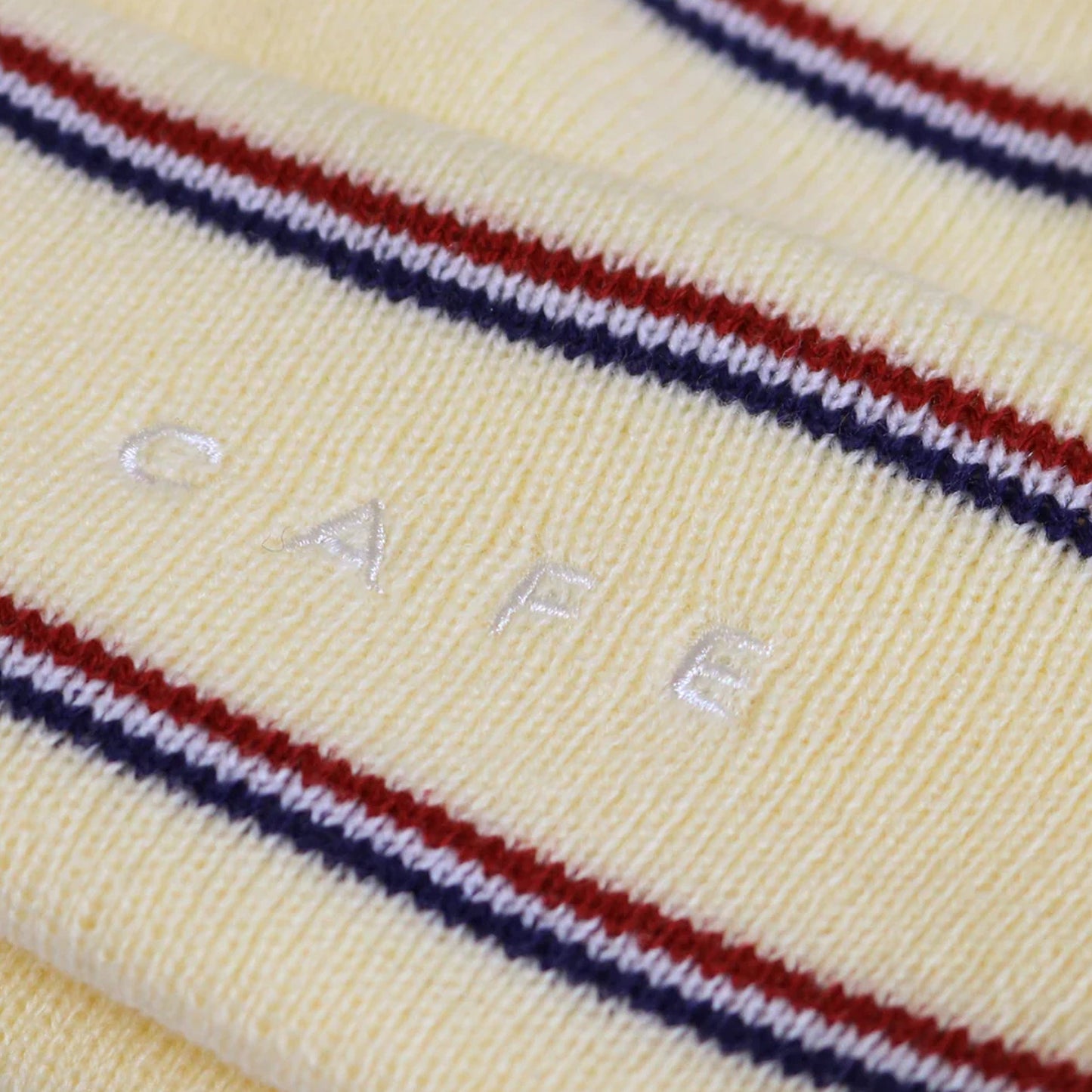 Skateboard Cafe Stripe Fold Beanie Cream