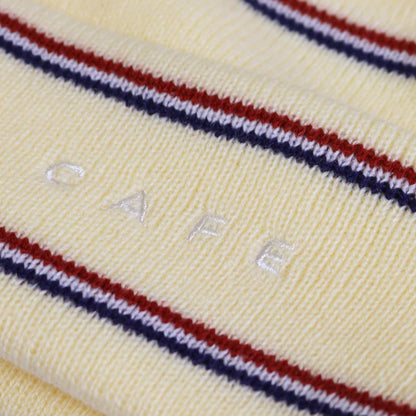 Skateboard Cafe Stripe Fold Beanie Cream