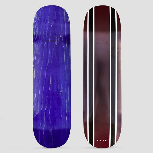 Skateboard Cafe 8.125 Double Stripe Skateboard Deck Burgundy / Black Fade