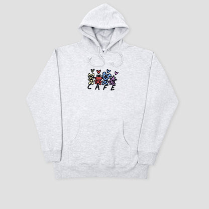 Skateboard Cafe Pals Hood Heather Grey