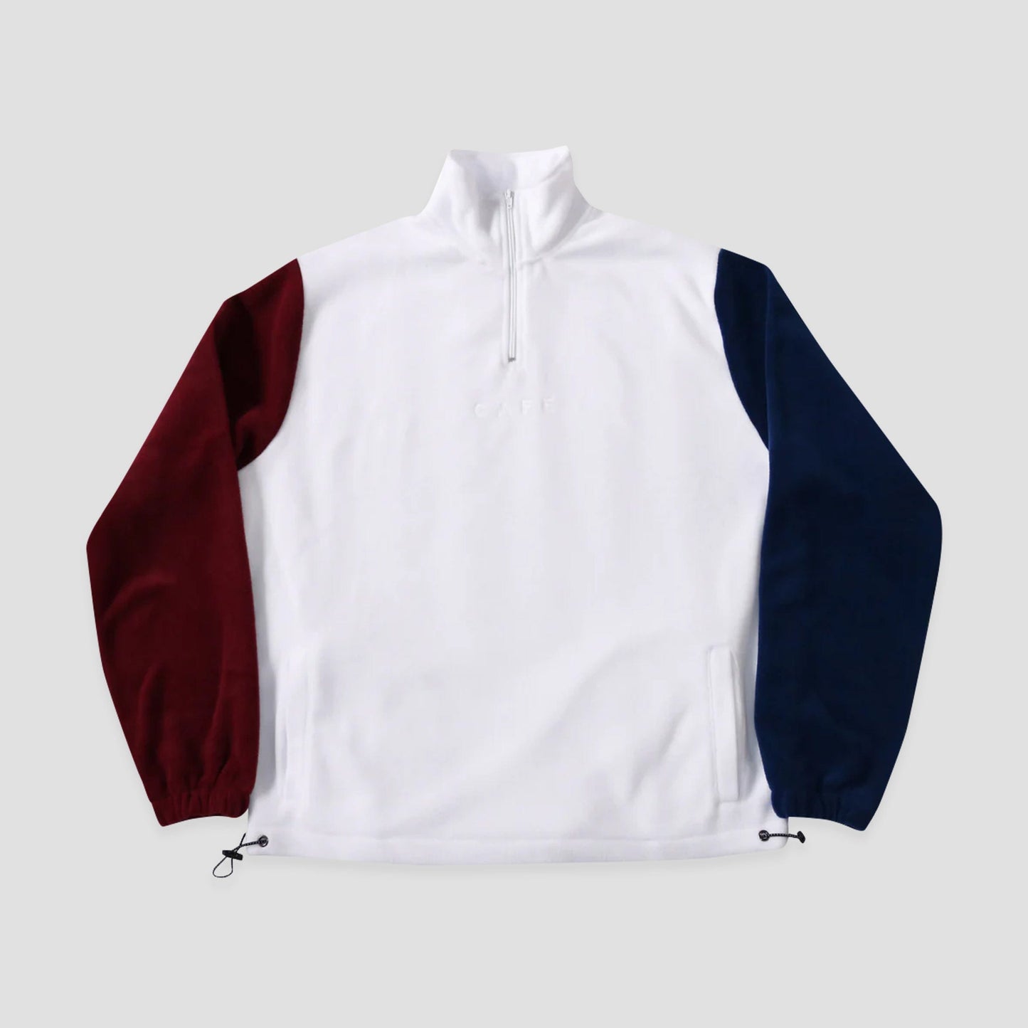 Skateboard Cafe 1/4 Zip Fleece Cream / Burgundy / Navy