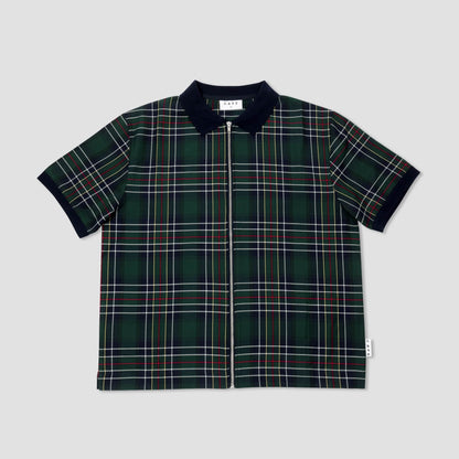 Skateboard Cafe Ogilvie Hunting Tartan Full Zip Shirt Green / Navy