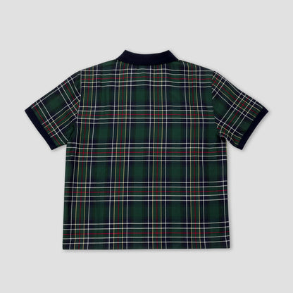 Skateboard Cafe Ogilvie Hunting Tartan Full Zip Shirt Green / Navy