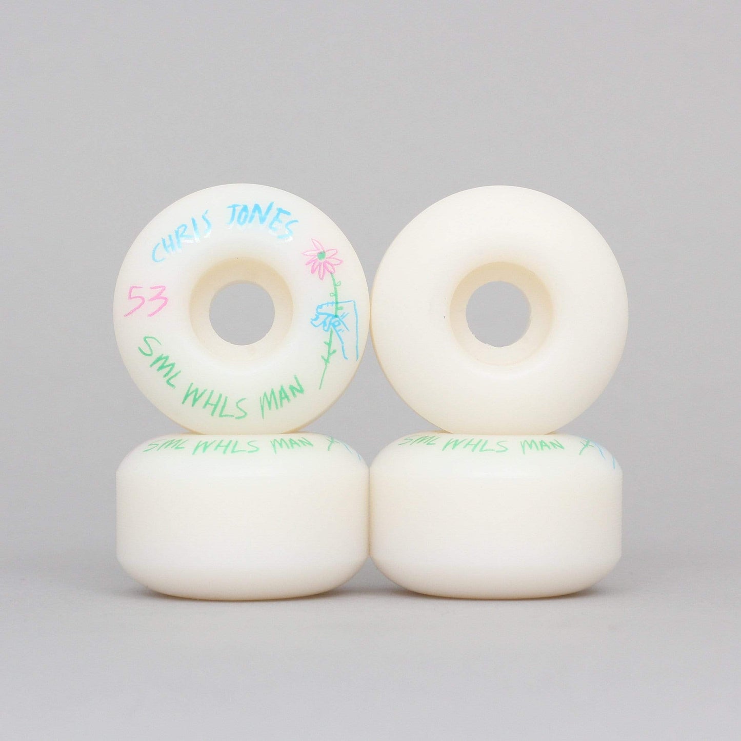 SML 53mm Chris Jones Pencil Pushers OG Wide Skateboard Wheels White