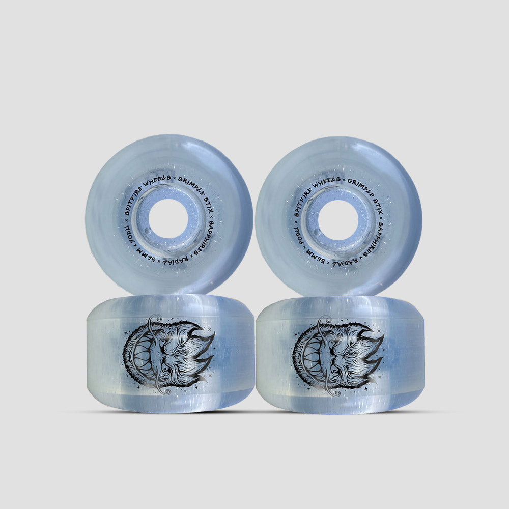 Spitfire X Grimple 56mm Sapphire Grimple Dust 90DU Wheels Clear / Glitter